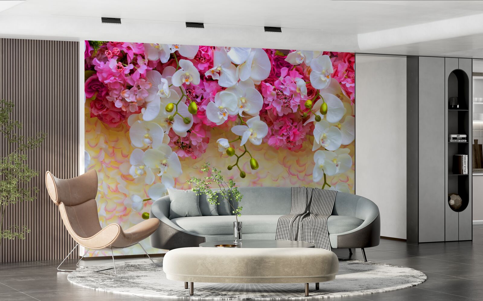 Fototapeten Orchideen, deren Blumen fallen