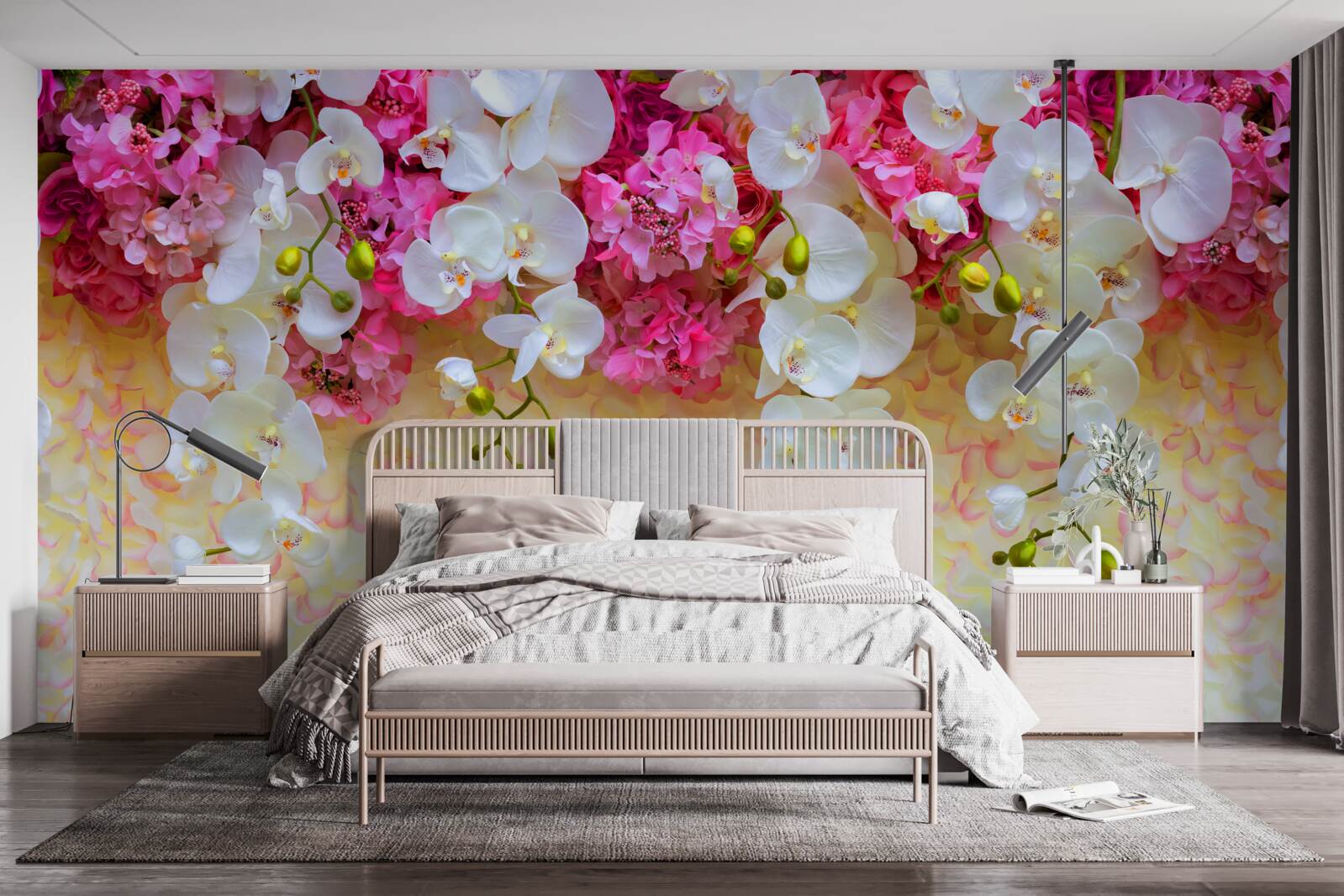 Fototapeten Orchideen, deren Blumen fallen