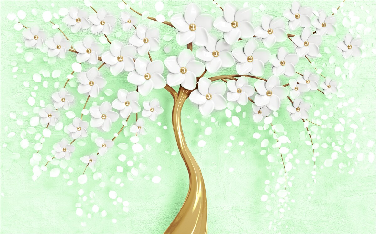Fototapeten Schnee -White Cherry im Sommergarten
