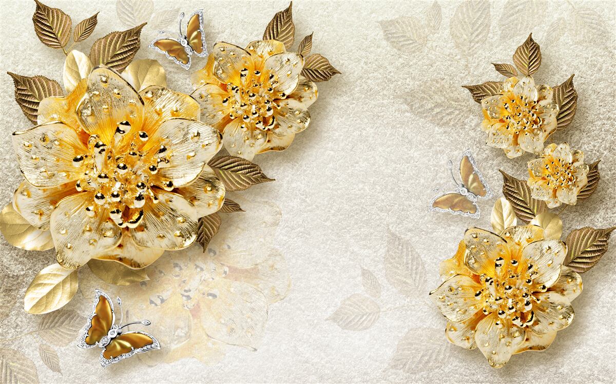Fototapeten Goldene Herbstblumen