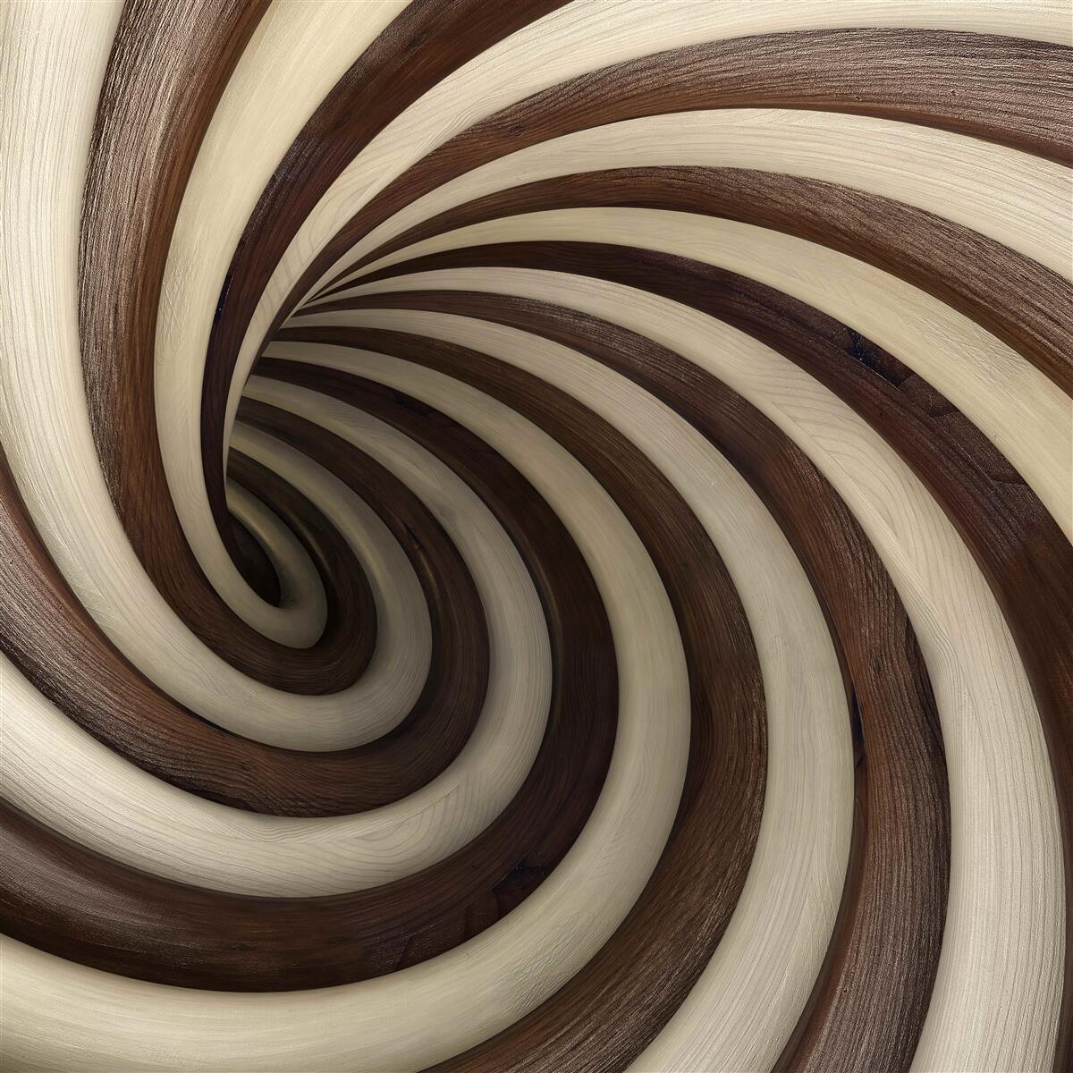 Fototapeten Ein Spiraltunnel aus Schokolade