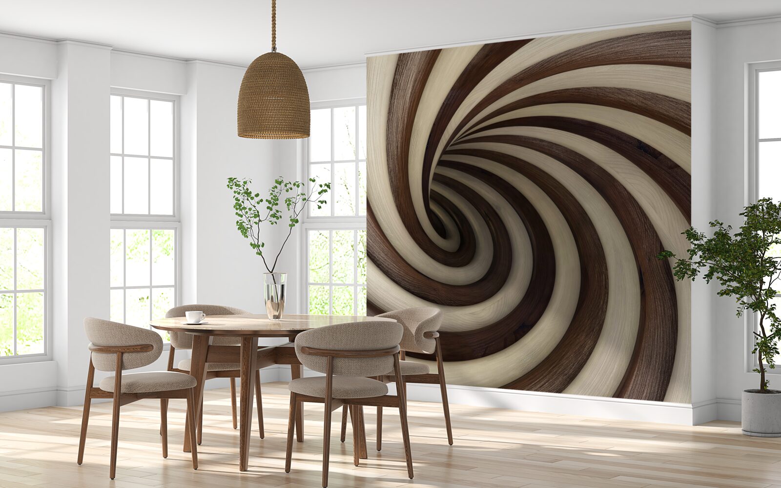 Fototapeten Ein Spiraltunnel aus Schokolade