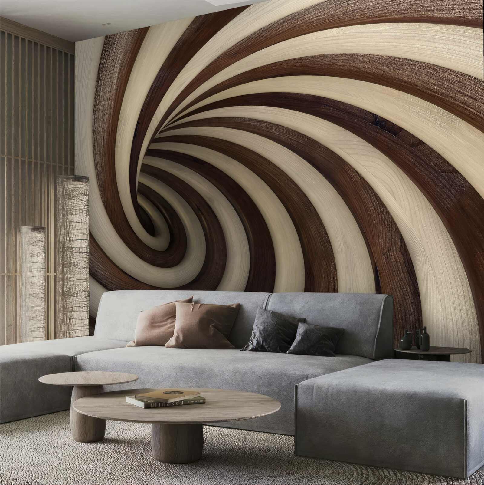 Fototapeten Ein Spiraltunnel aus Schokolade