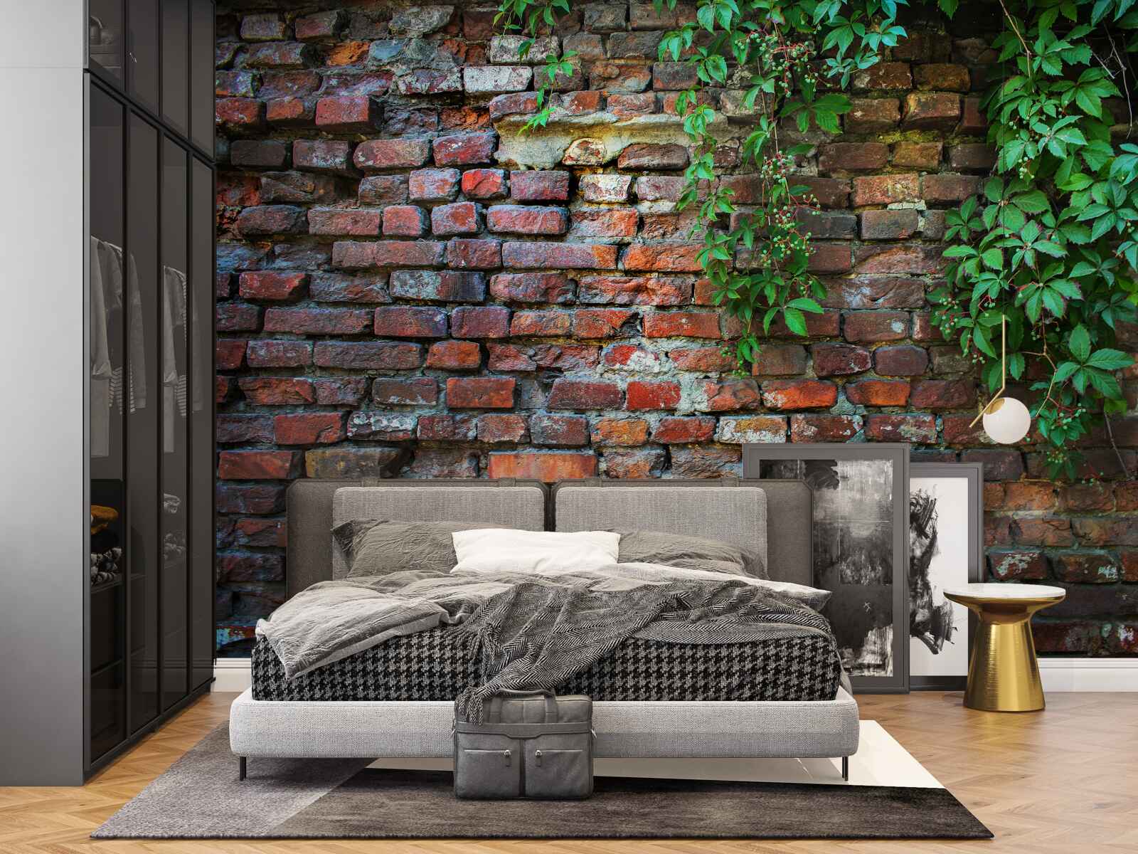 Fototapeten Alte Mauer, umgeben von Grün umgeben