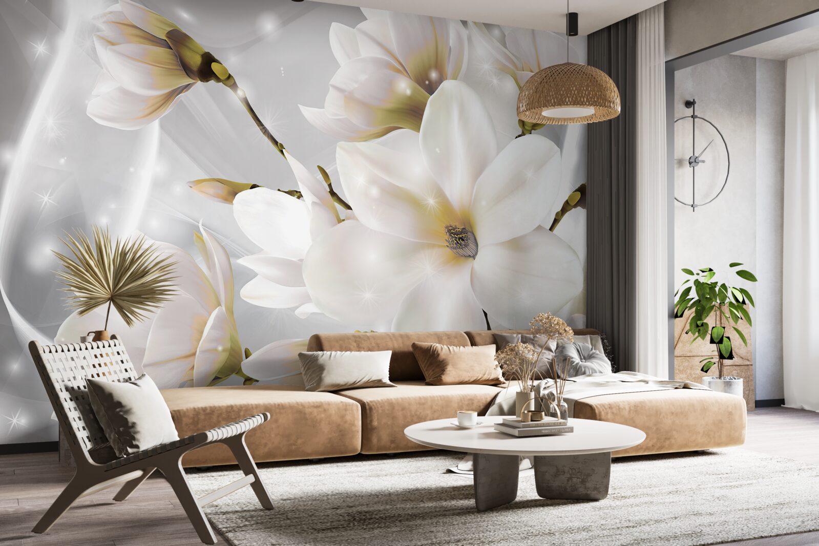 Fototapeten Weiße Blüten von erstaunlicher Größe