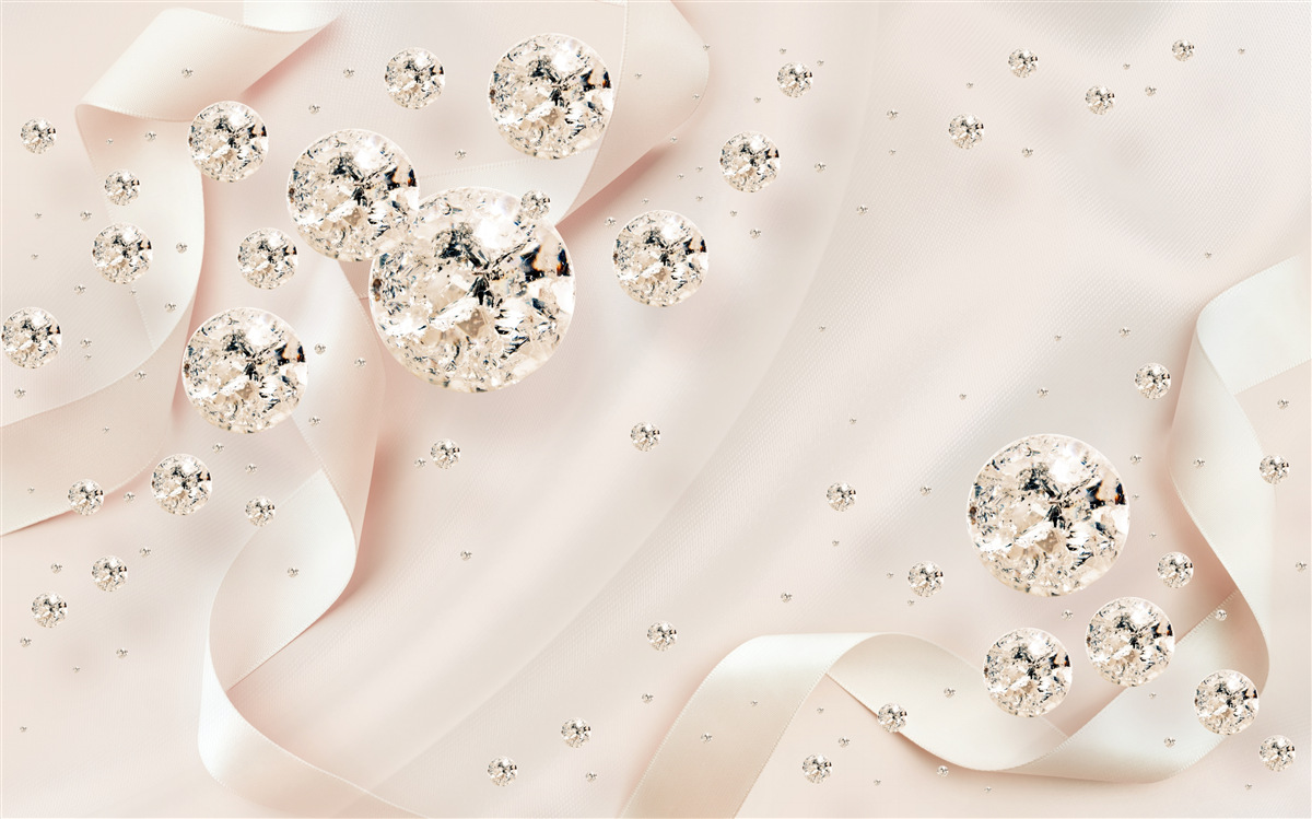 Fototapeten Weiße Diamanten erfreuen sich an einem zarten rosa Hintergrund