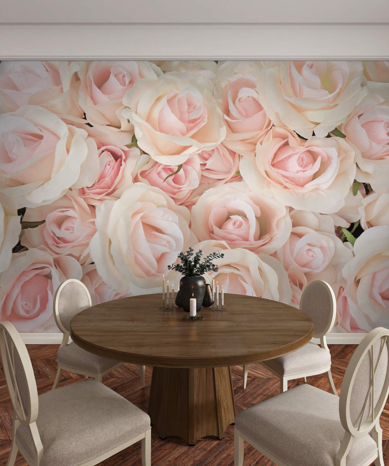 Fototapeten Viele zarte rosa Rosen