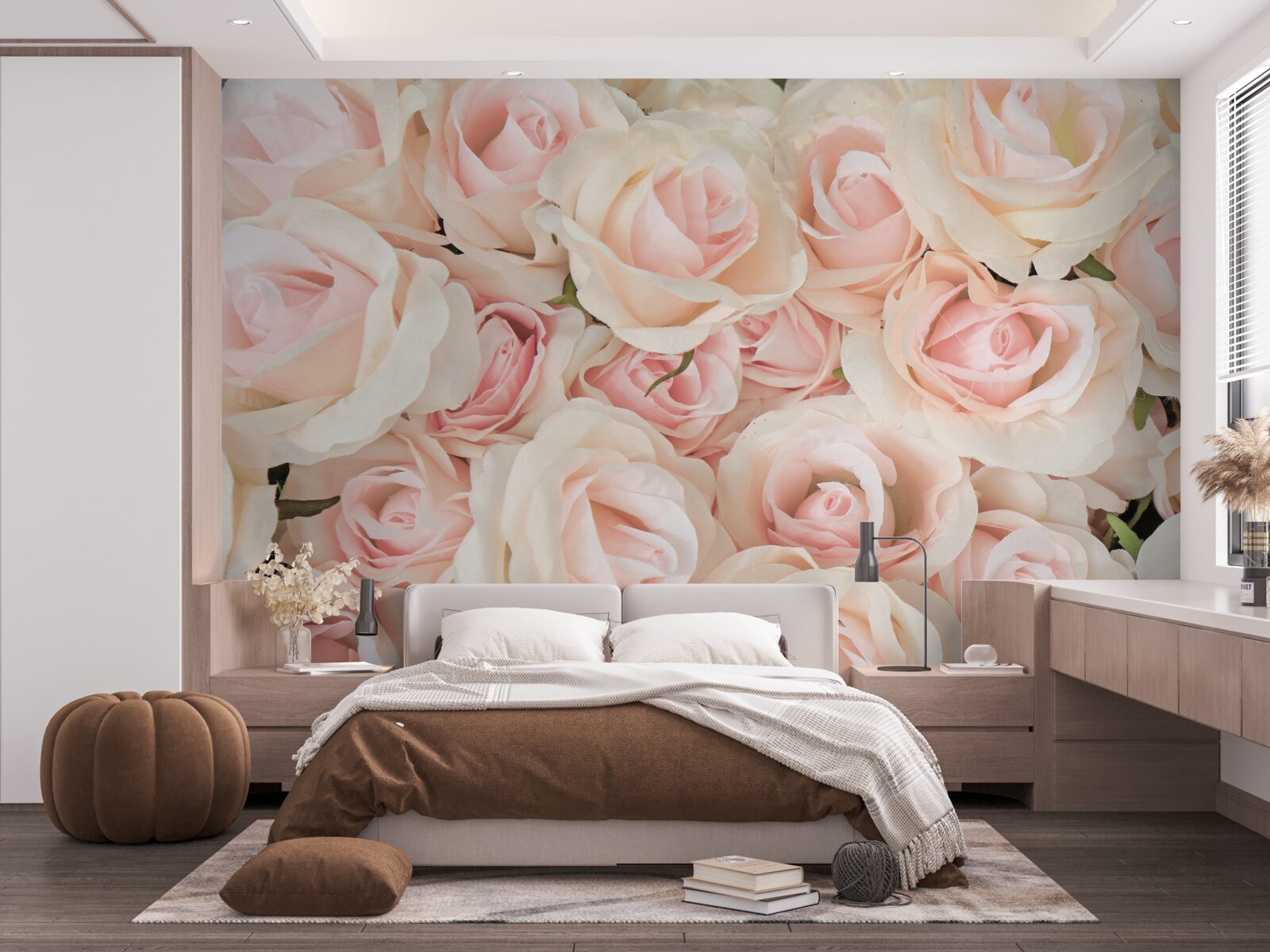 Fototapeten Viele zarte rosa Rosen