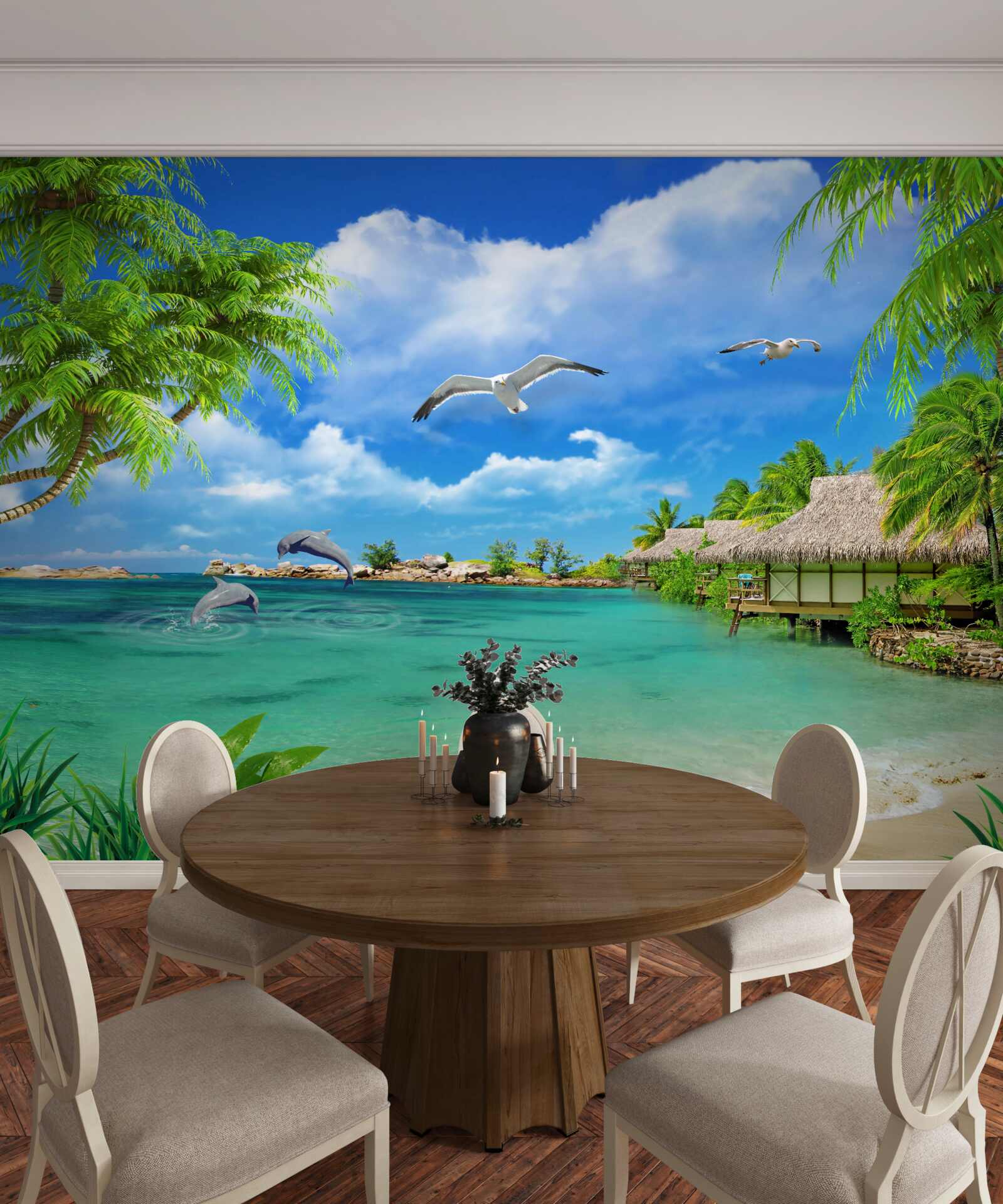 Fototapeten Sommerbungalow am Strand