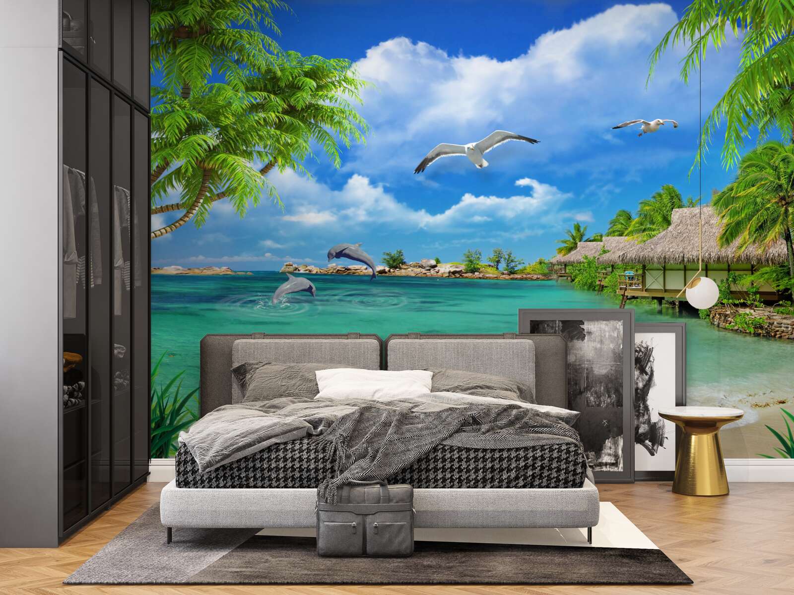 Fototapeten Sommerbungalow am Strand