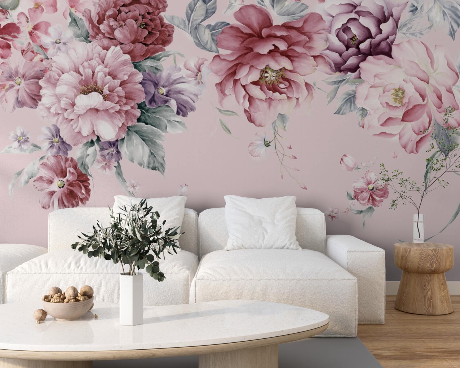 Fototapeten Verschiedene rosa Blumen