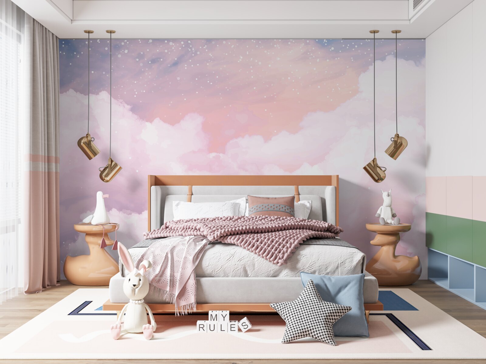 Fototapeten weiche rosa Wolken