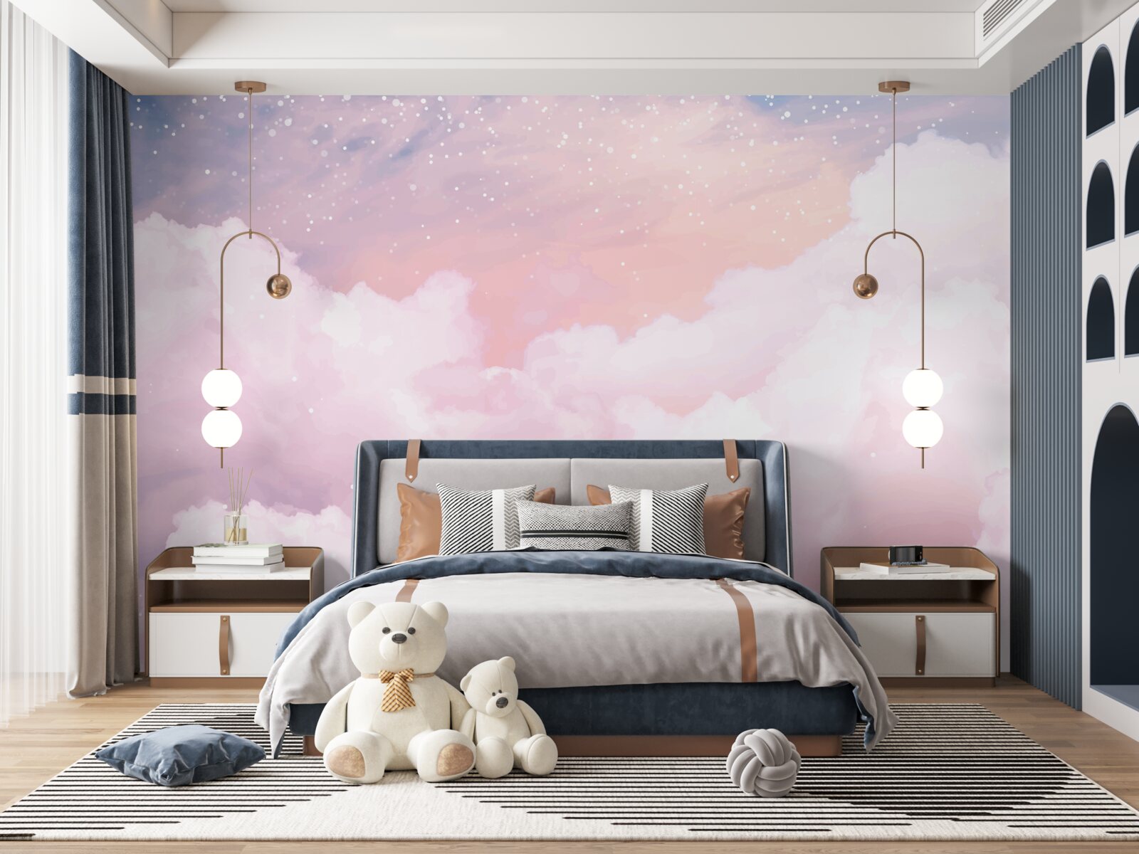 Fototapeten weiche rosa Wolken