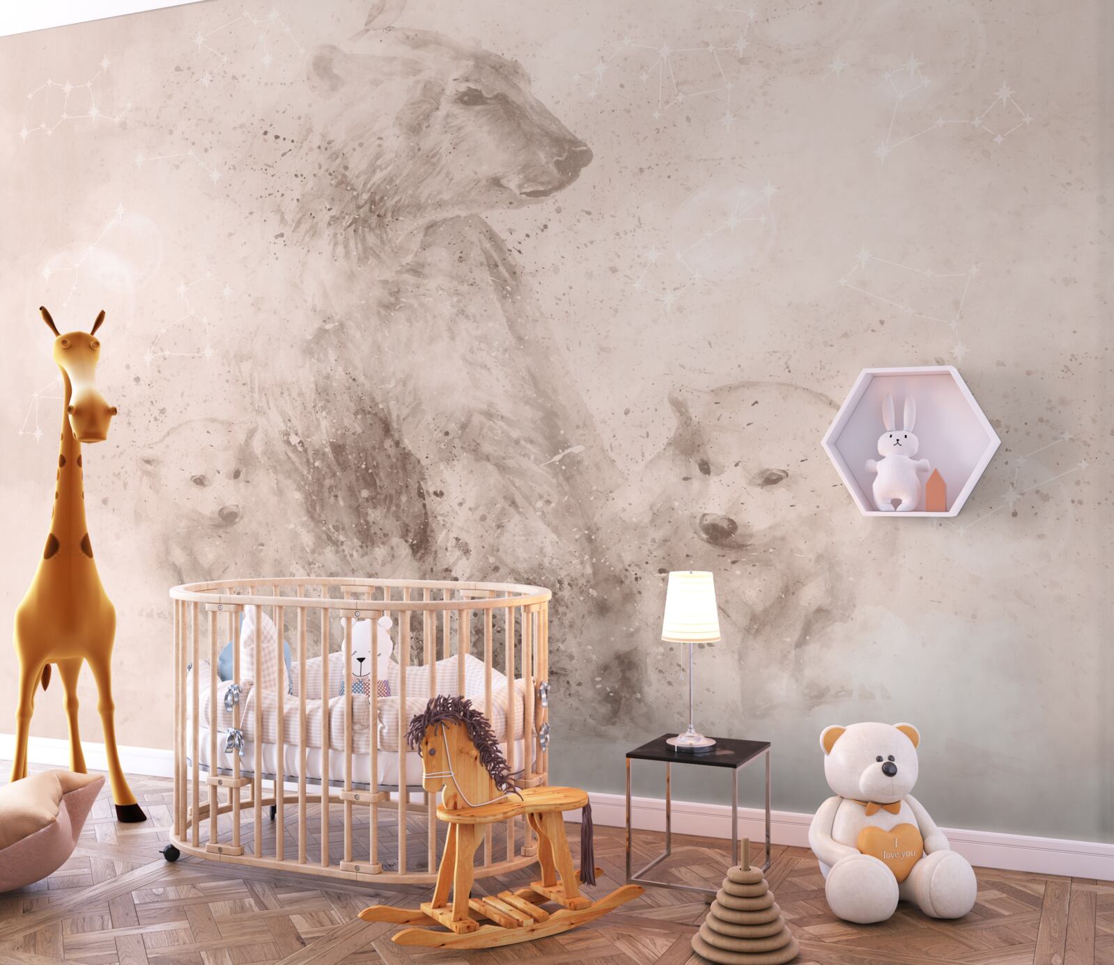 Fototapeten Mama Niedźwiedzica mit ihren Jungen