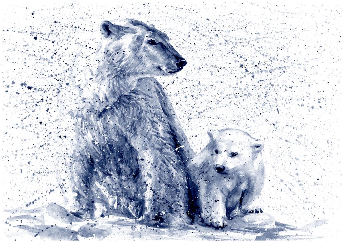 Fototapeten Eisbären: Mutter und Kind