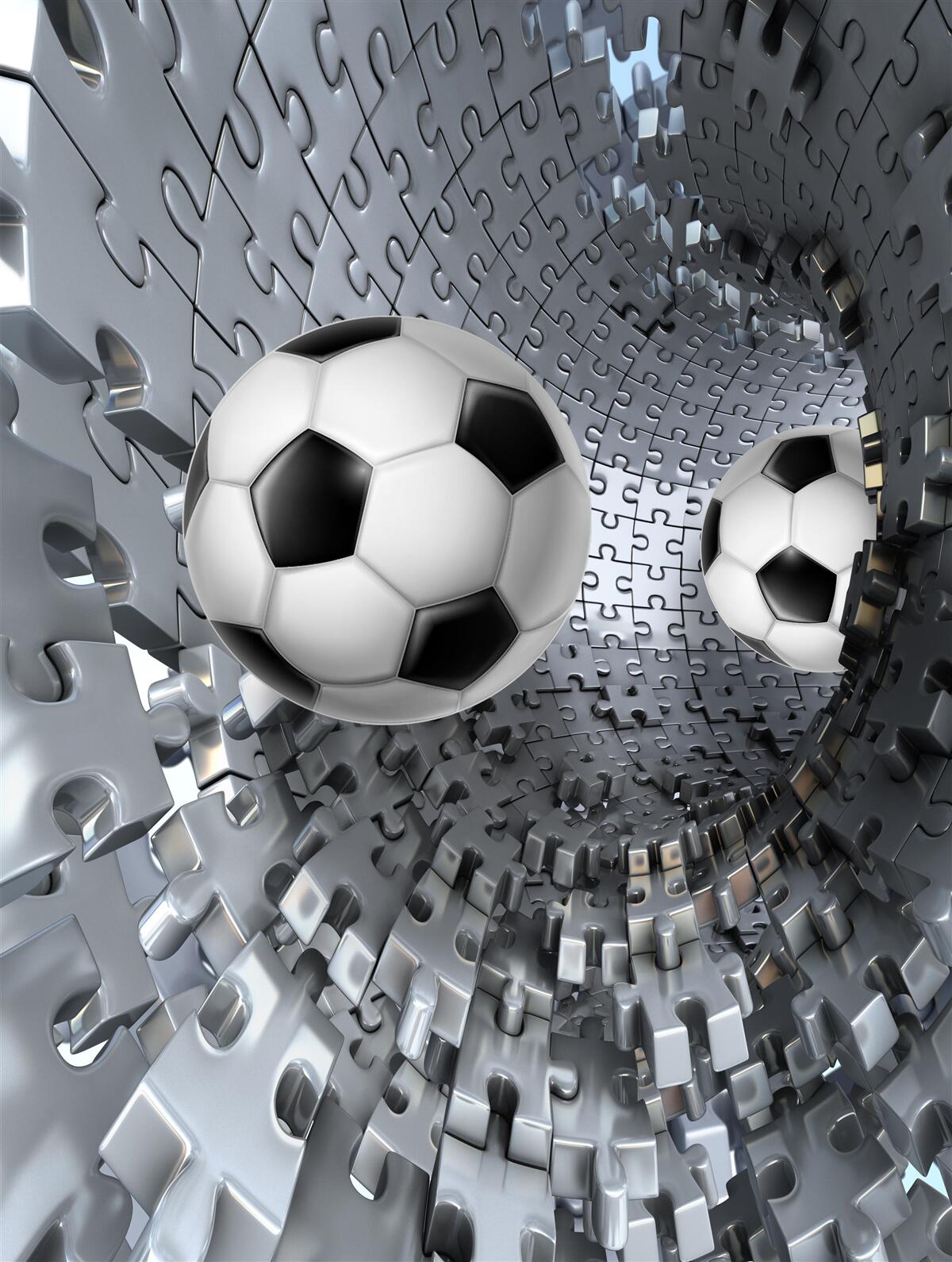 Fototapeten Fragmente des Wirbelmosaik -Surround -Fußballs