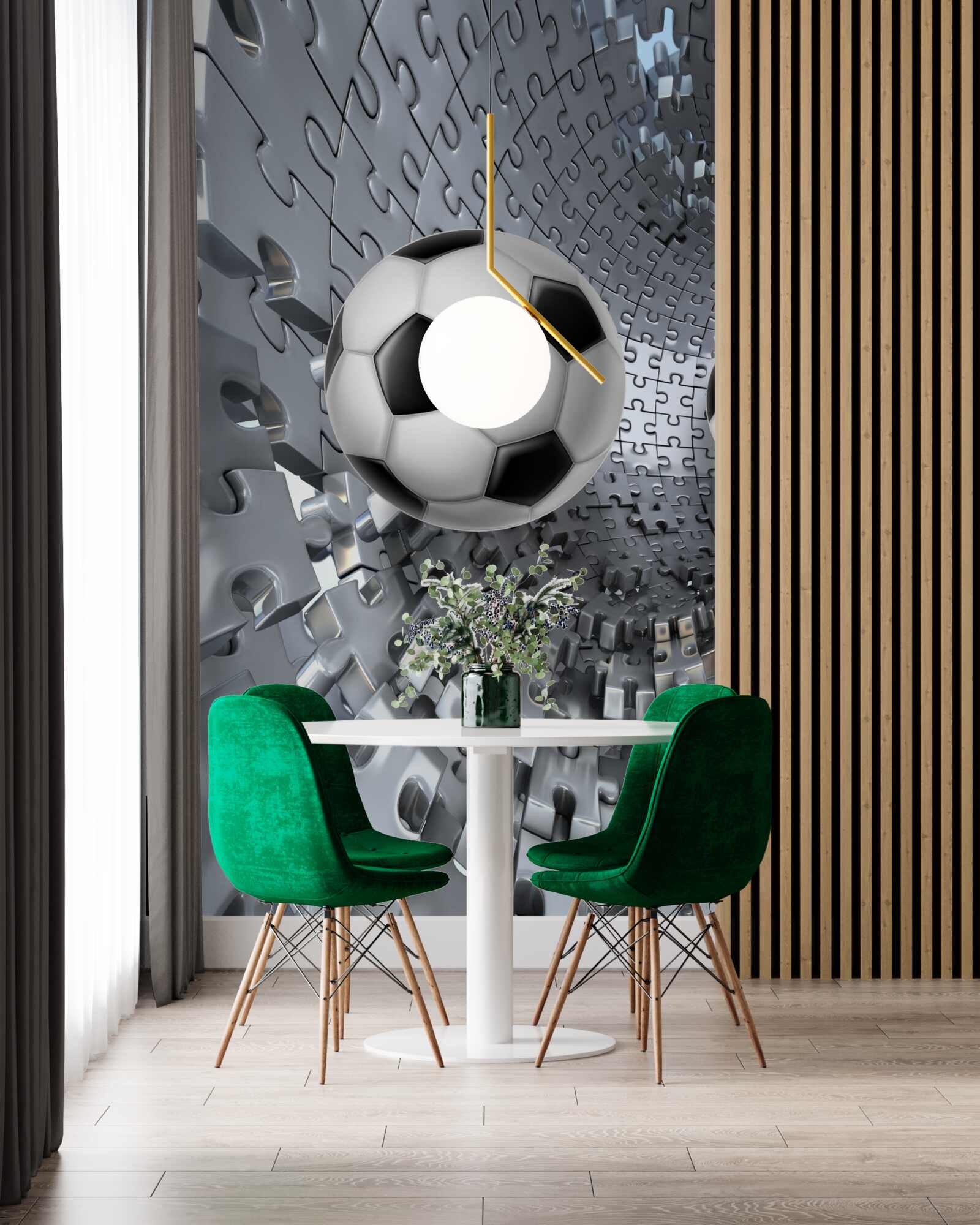 Fototapeten Fragmente des Wirbelmosaik -Surround -Fußballs