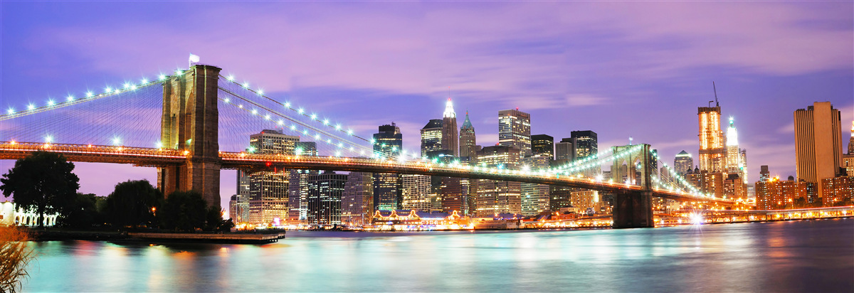 Fototapeten Manhattan Blick nachts