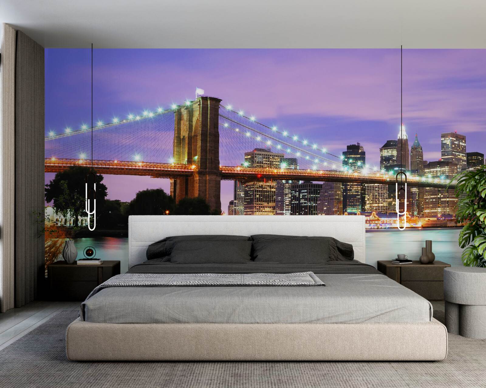 Fototapeten Manhattan Blick nachts