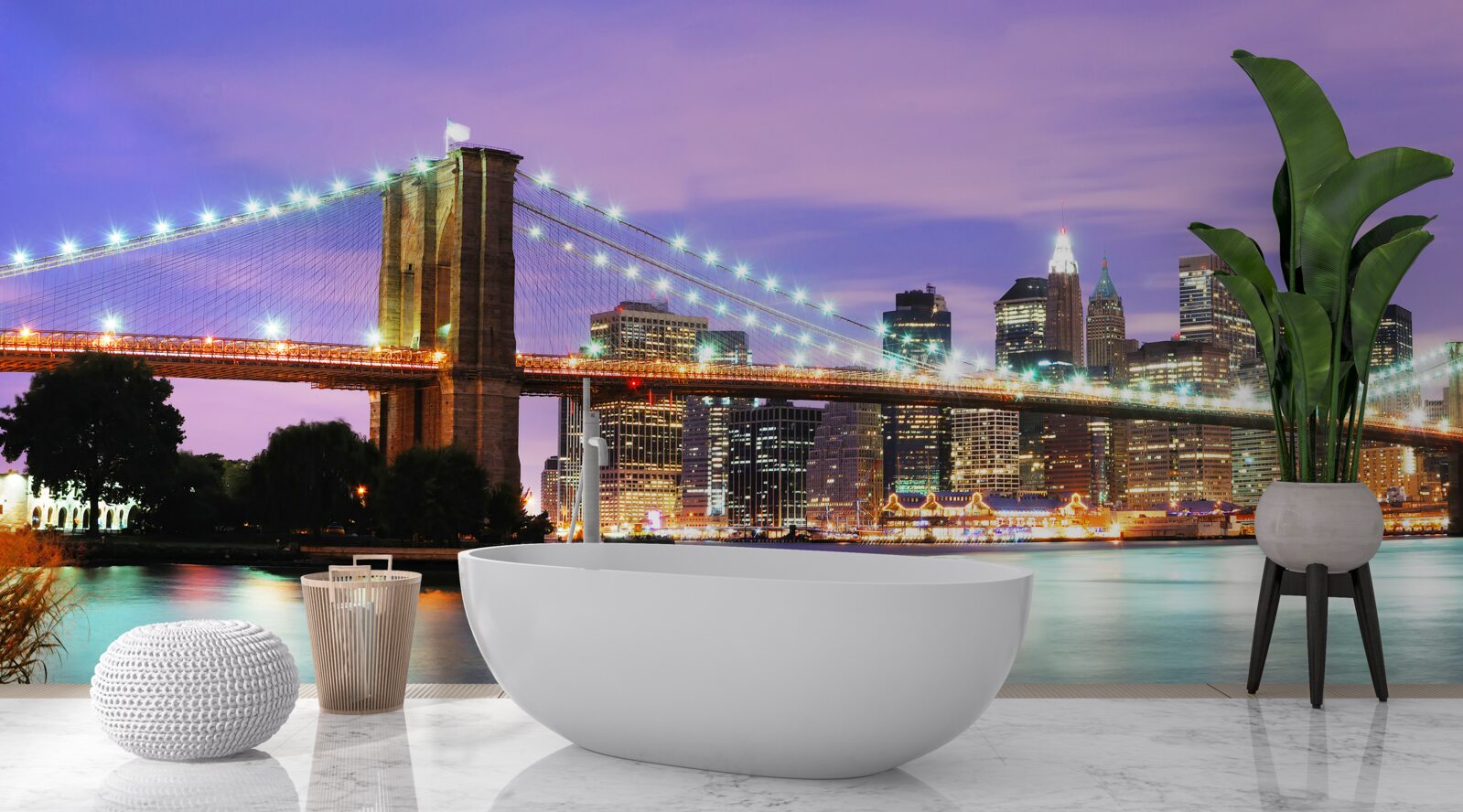Fototapeten Manhattan Blick nachts