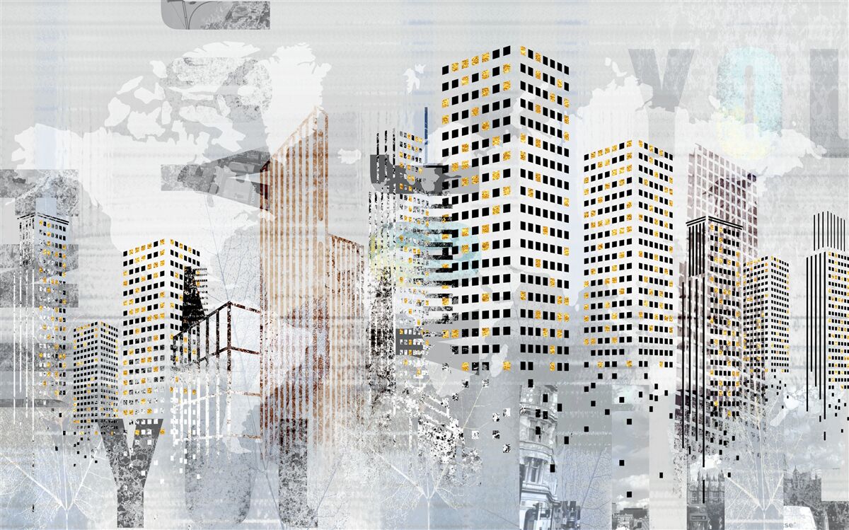 Fototapeten Stadt auf dem Foto gezeigt