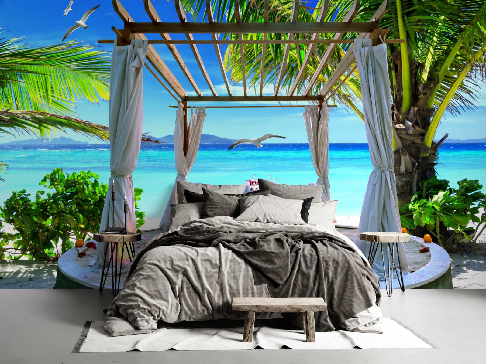 Fototapeten Strandtisch