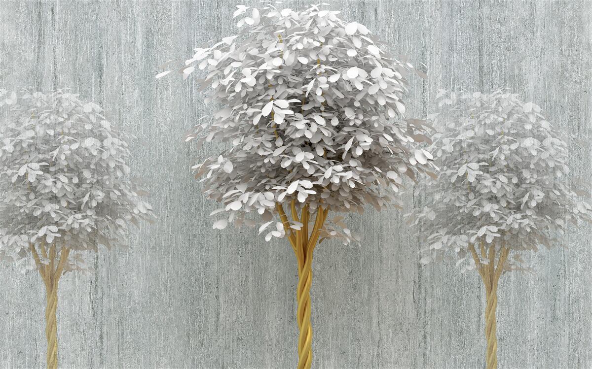 Fototapeten Blütenbäume mit schneeweißen Schlankheit