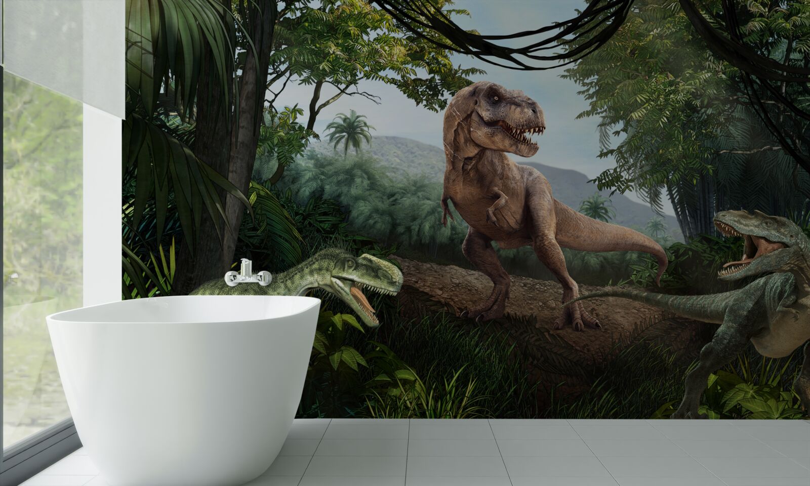 Fototapeten Dinosaurierzeit in der tropischen Zone