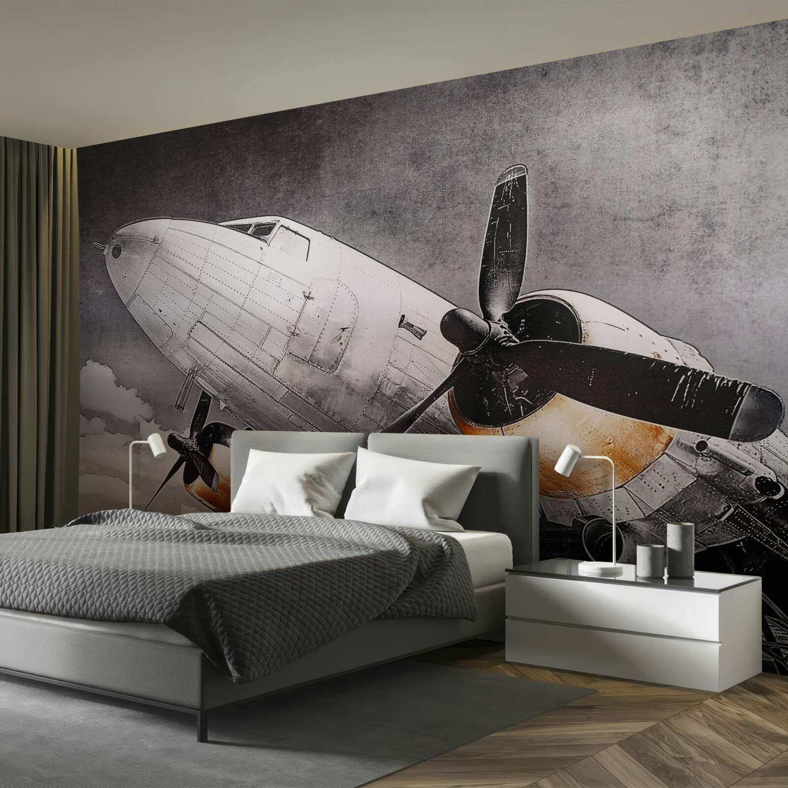 Fototapeten in Weiß präsentiertes Flugzeug