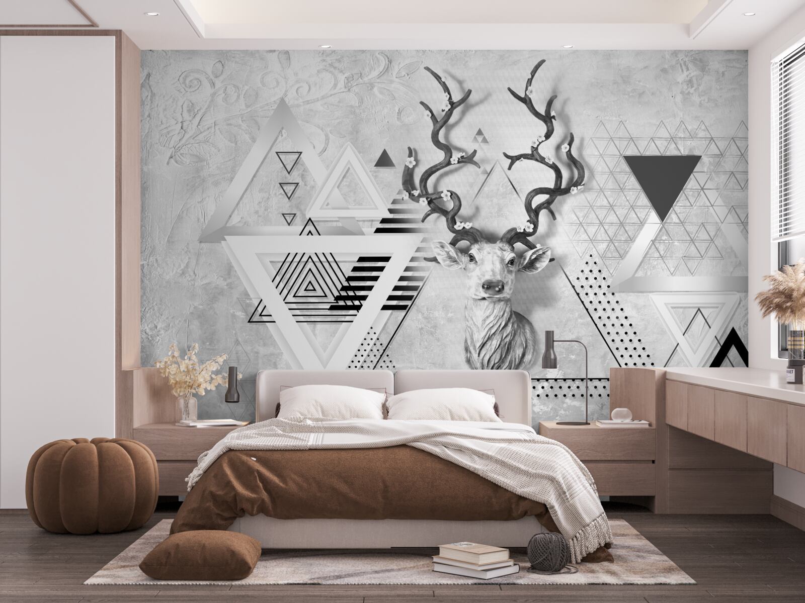 Fototapeten abstraktes geometrisches Bild eines stolzen Hirsches