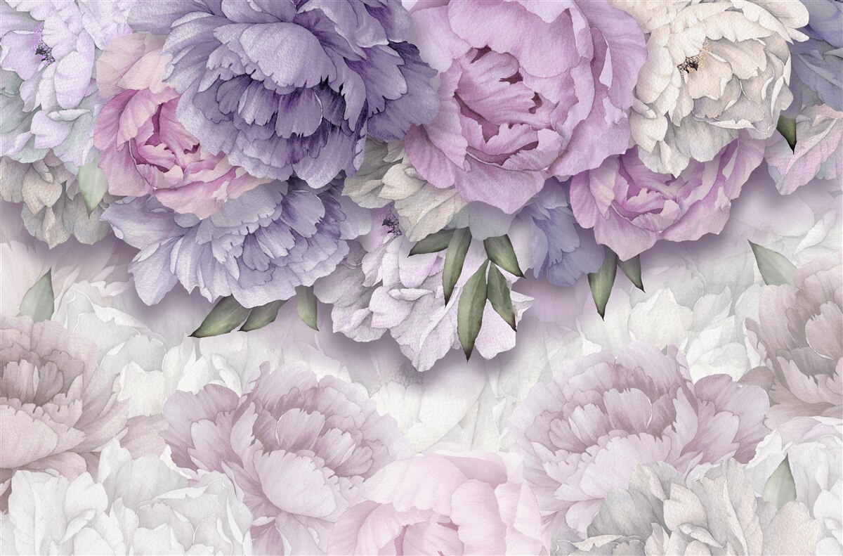 Fototapeten Blumen mit einem zarten, lila Schatten