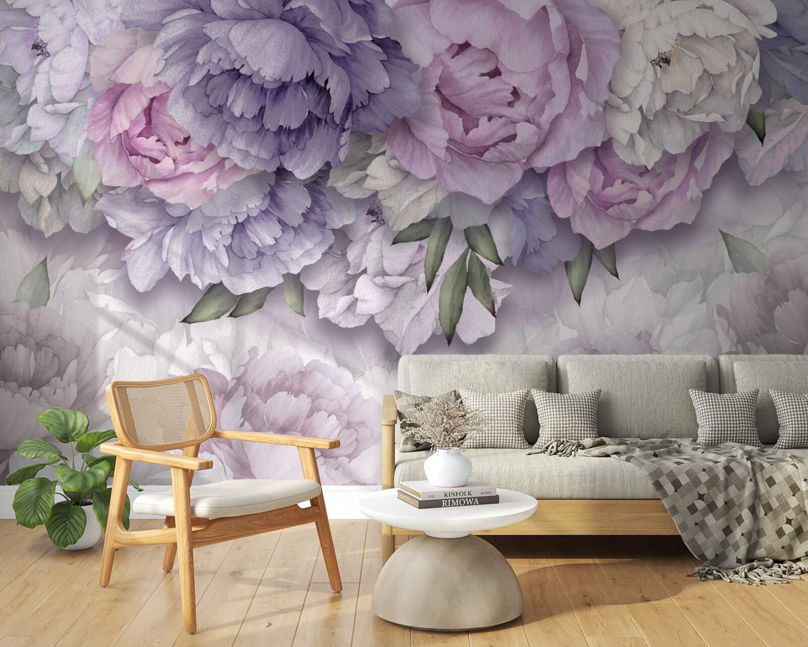 Fototapeten Blumen mit einem zarten, lila Schatten