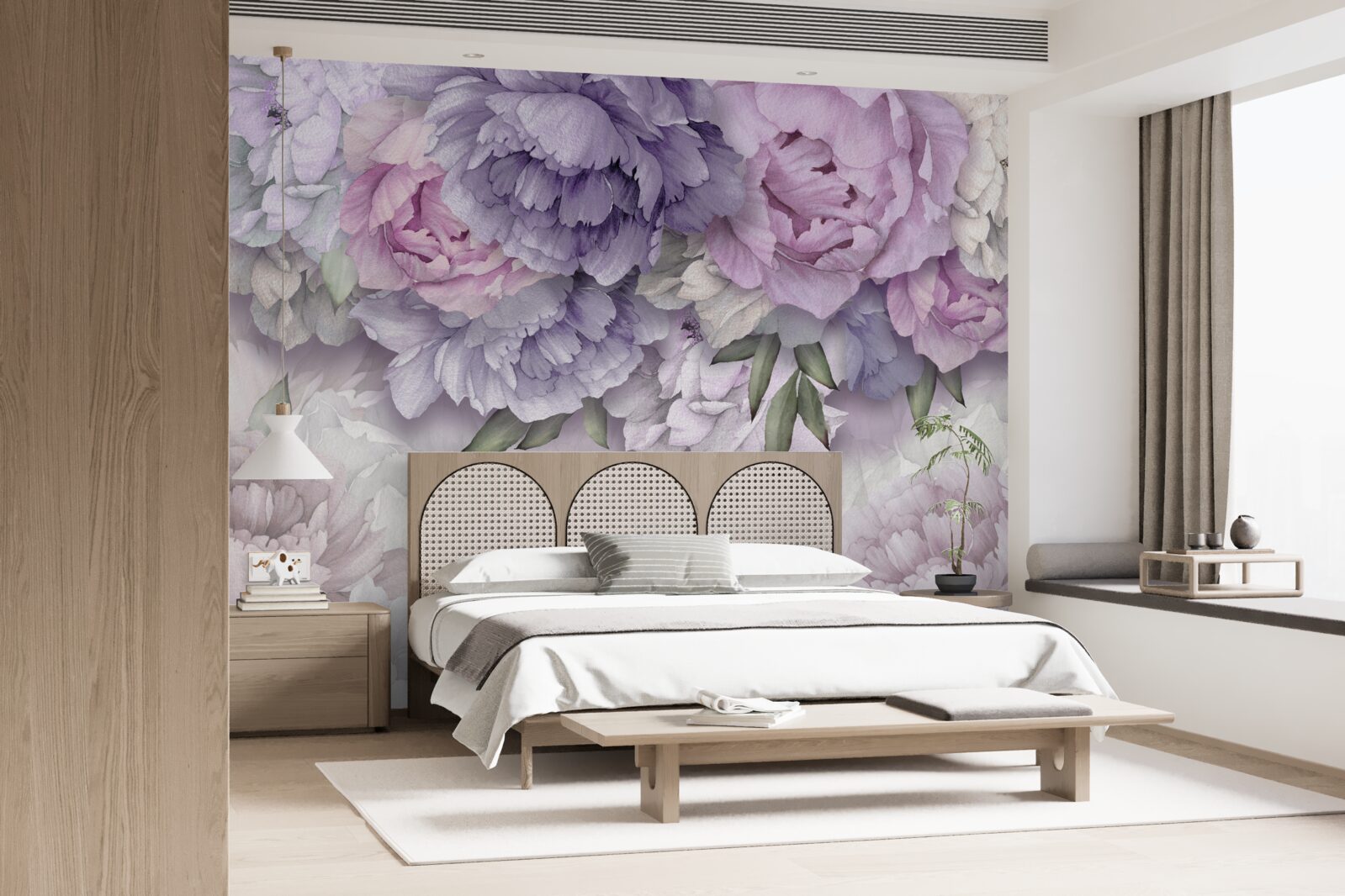 Fototapeten Blumen mit einem zarten, lila Schatten
