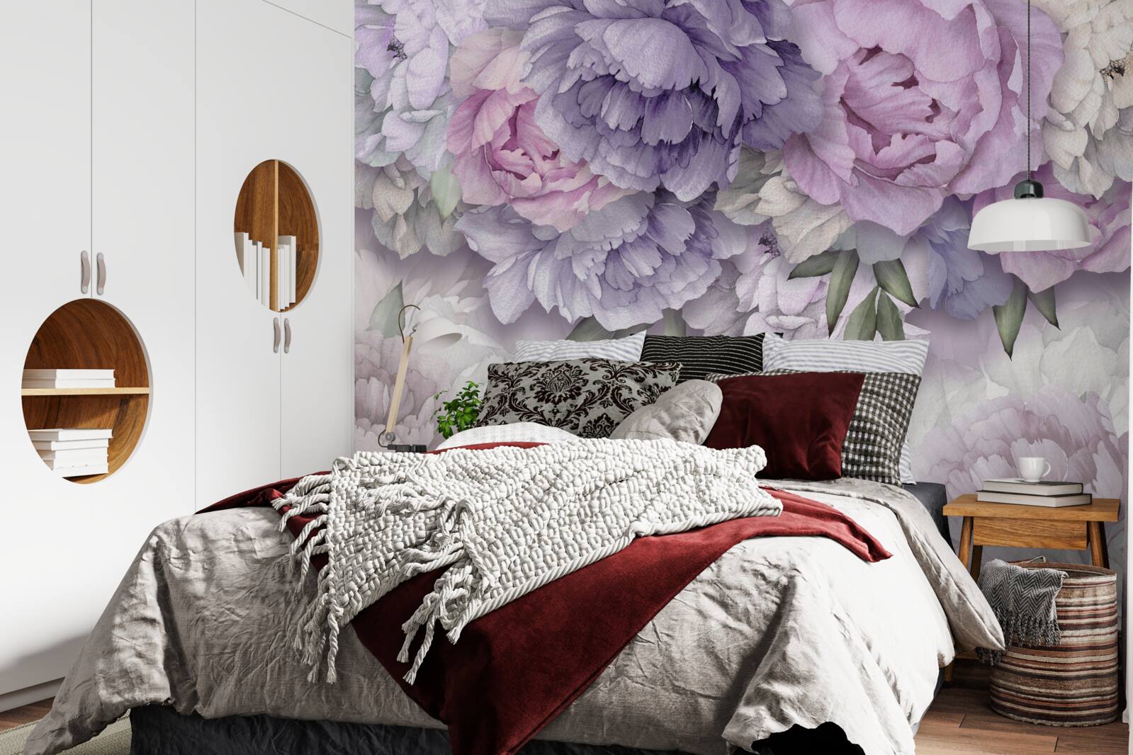 Fototapeten Blumen mit einem zarten, lila Schatten