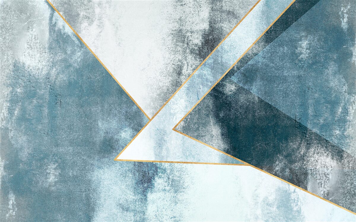 Fototapeten Blauer Marmor mit goldenen Kanten