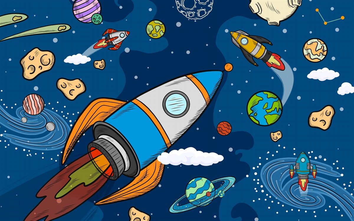 Fototapeten Space Rockets