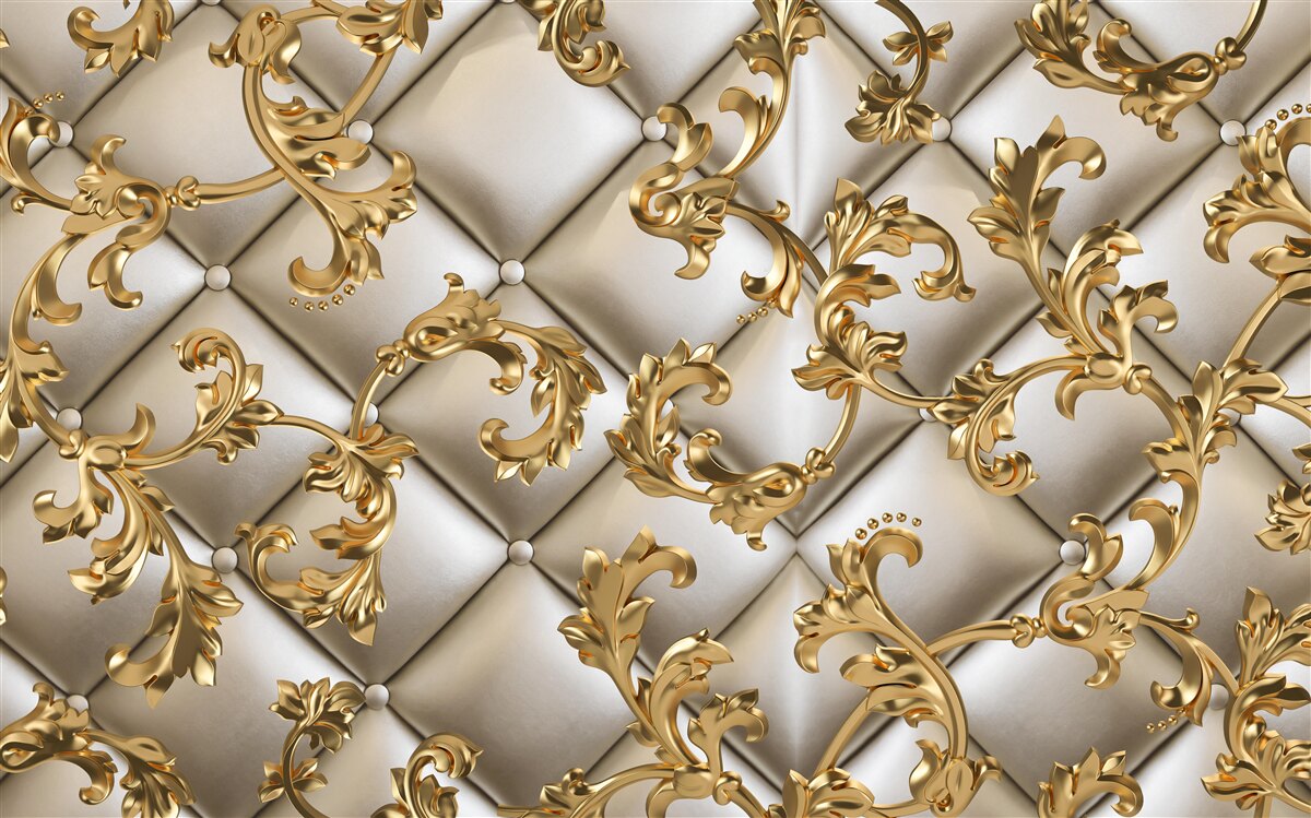 Fototapeten Textur unter Goldzweigen