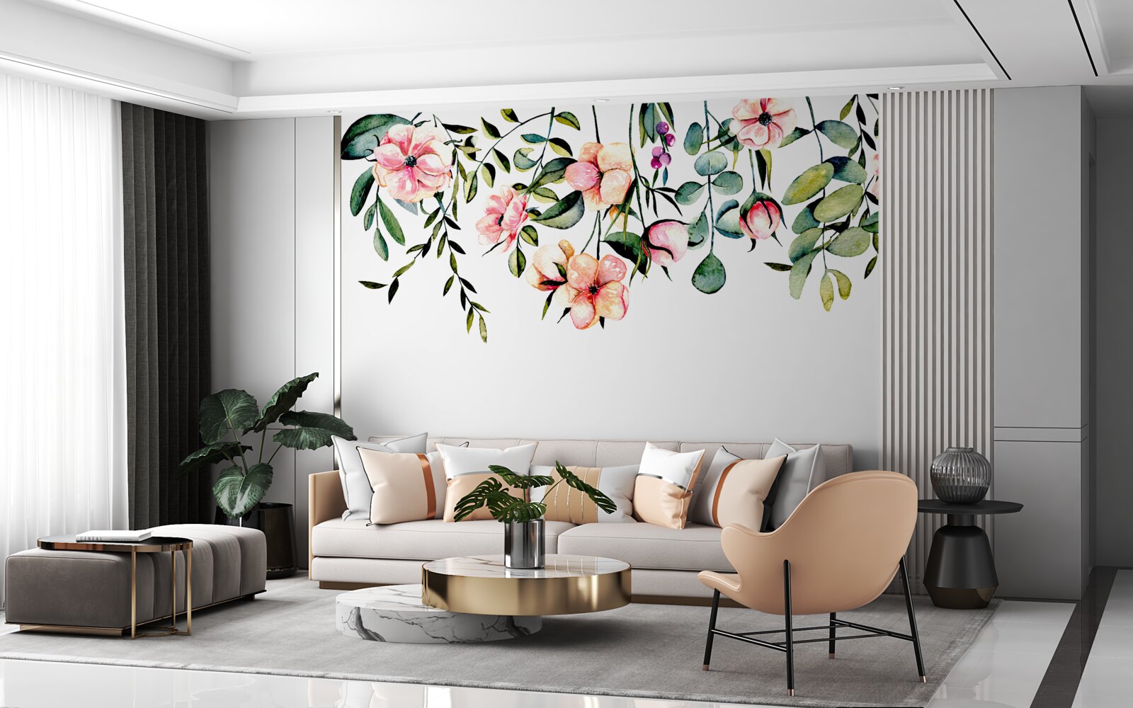 Fototapeten Blumen, die im Sommer wachsen