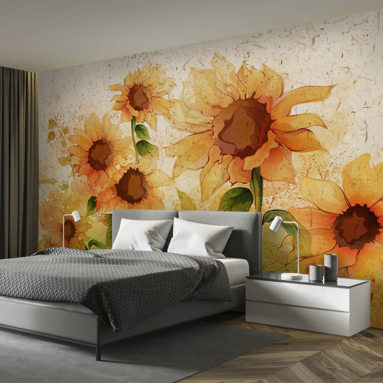 Fototapeten Goldene Sonnenblumen anregen