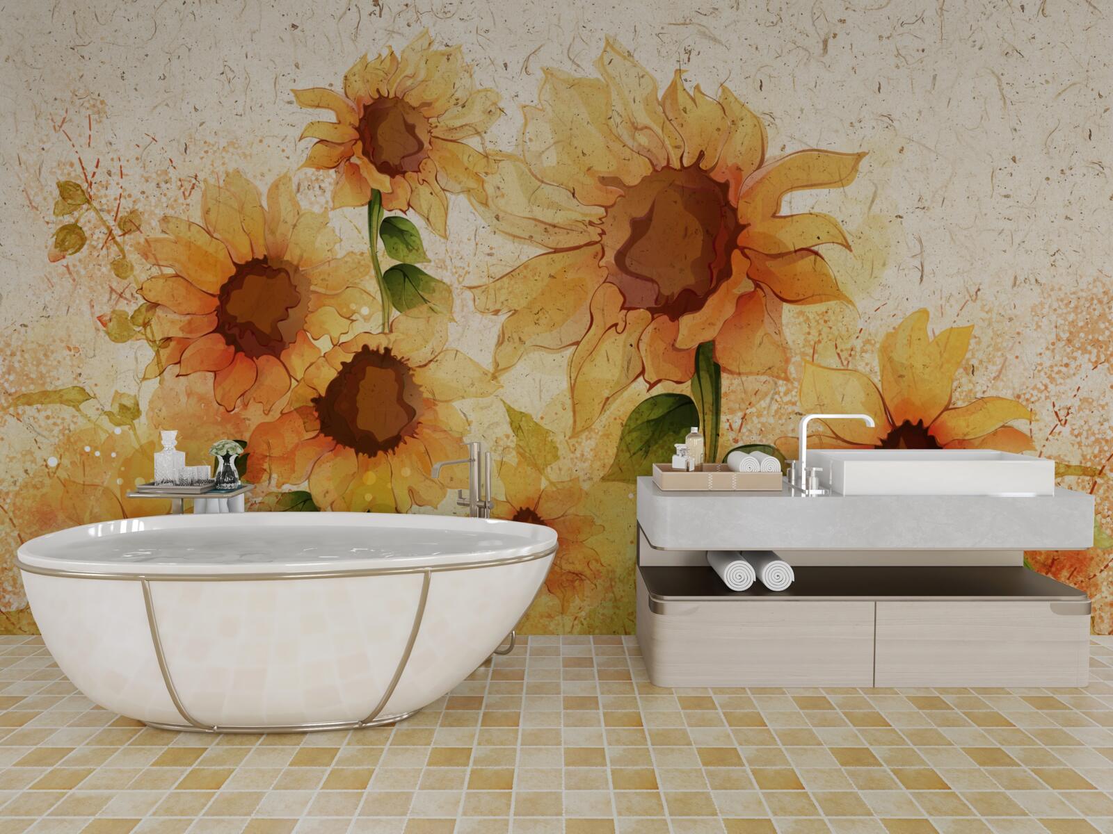 Fototapeten Goldene Sonnenblumen anregen
