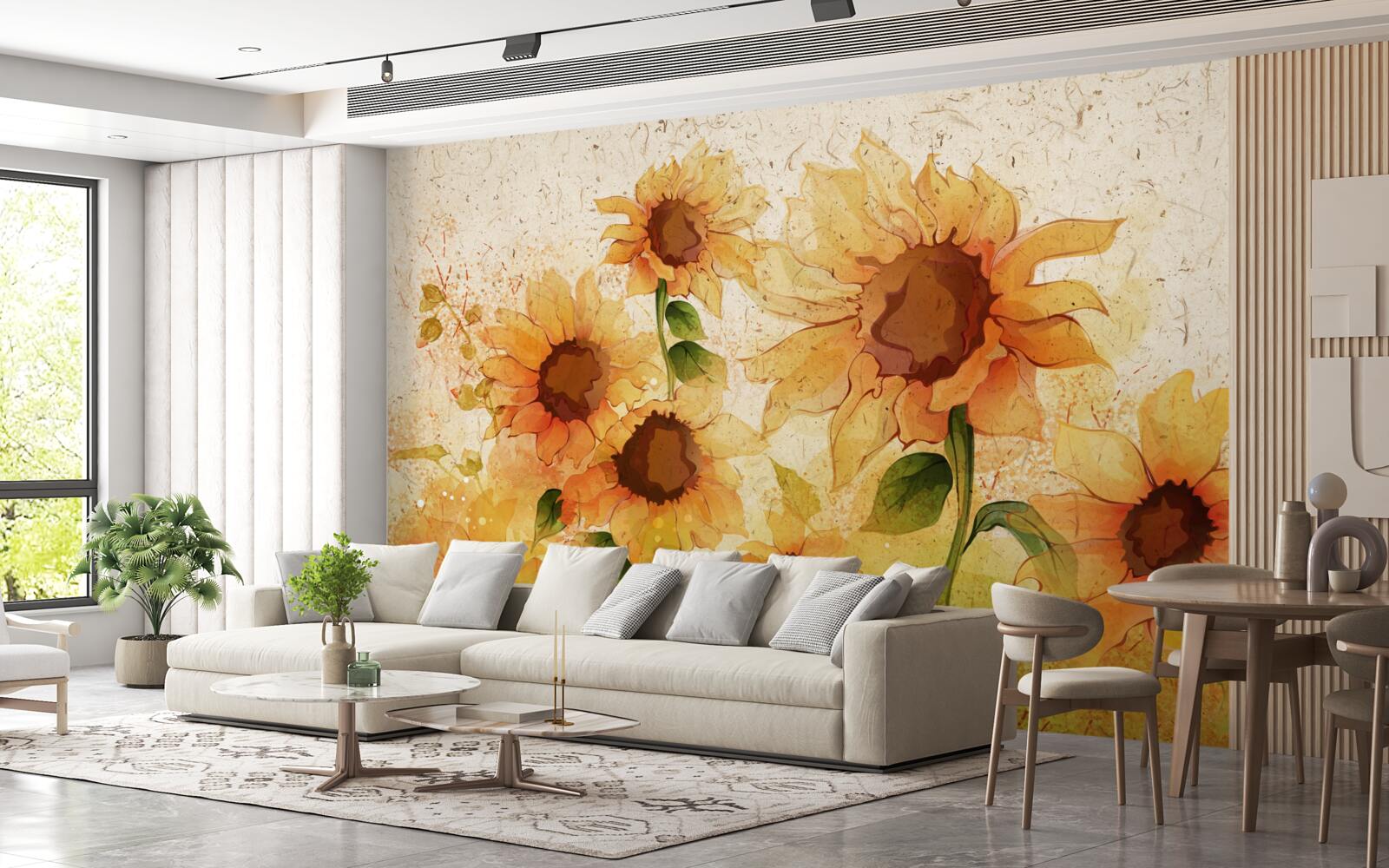 Fototapeten Goldene Sonnenblumen anregen