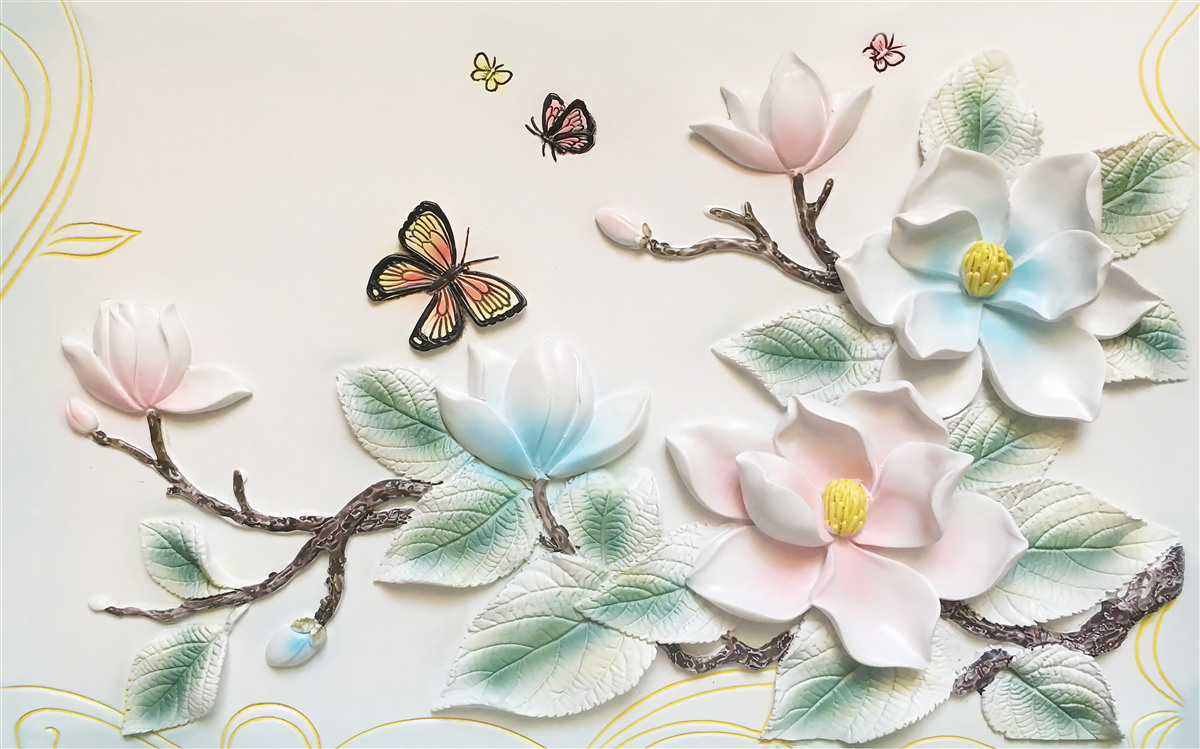 Fototapeten Magnolia hat seine Blüten vor den Motten geöffnet