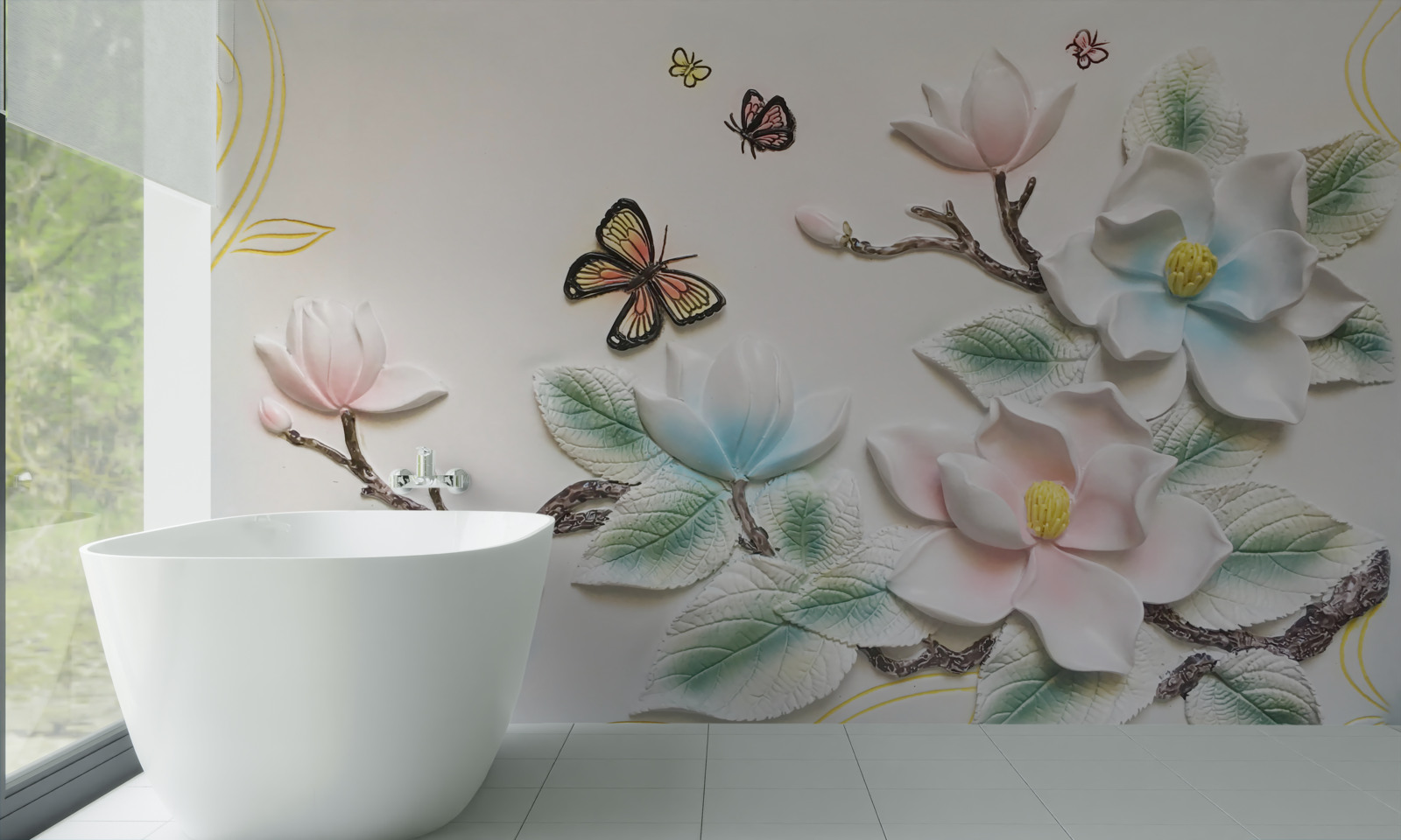 Fototapeten Magnolia hat seine Blüten vor den Motten geöffnet
