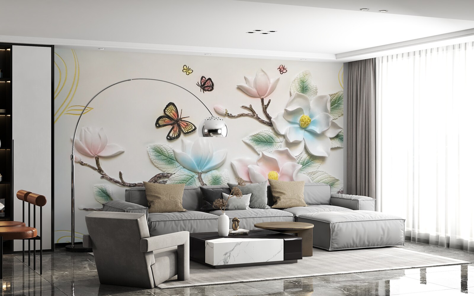 Fototapeten Magnolia hat seine Blüten vor den Motten geöffnet