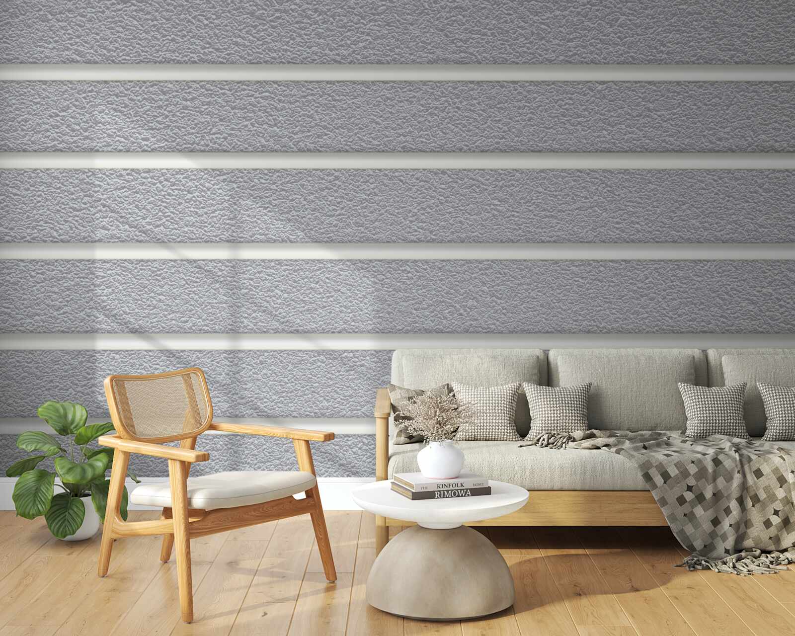 Fototapeten Weiße horizontale Linien auf grauem Hintergrund