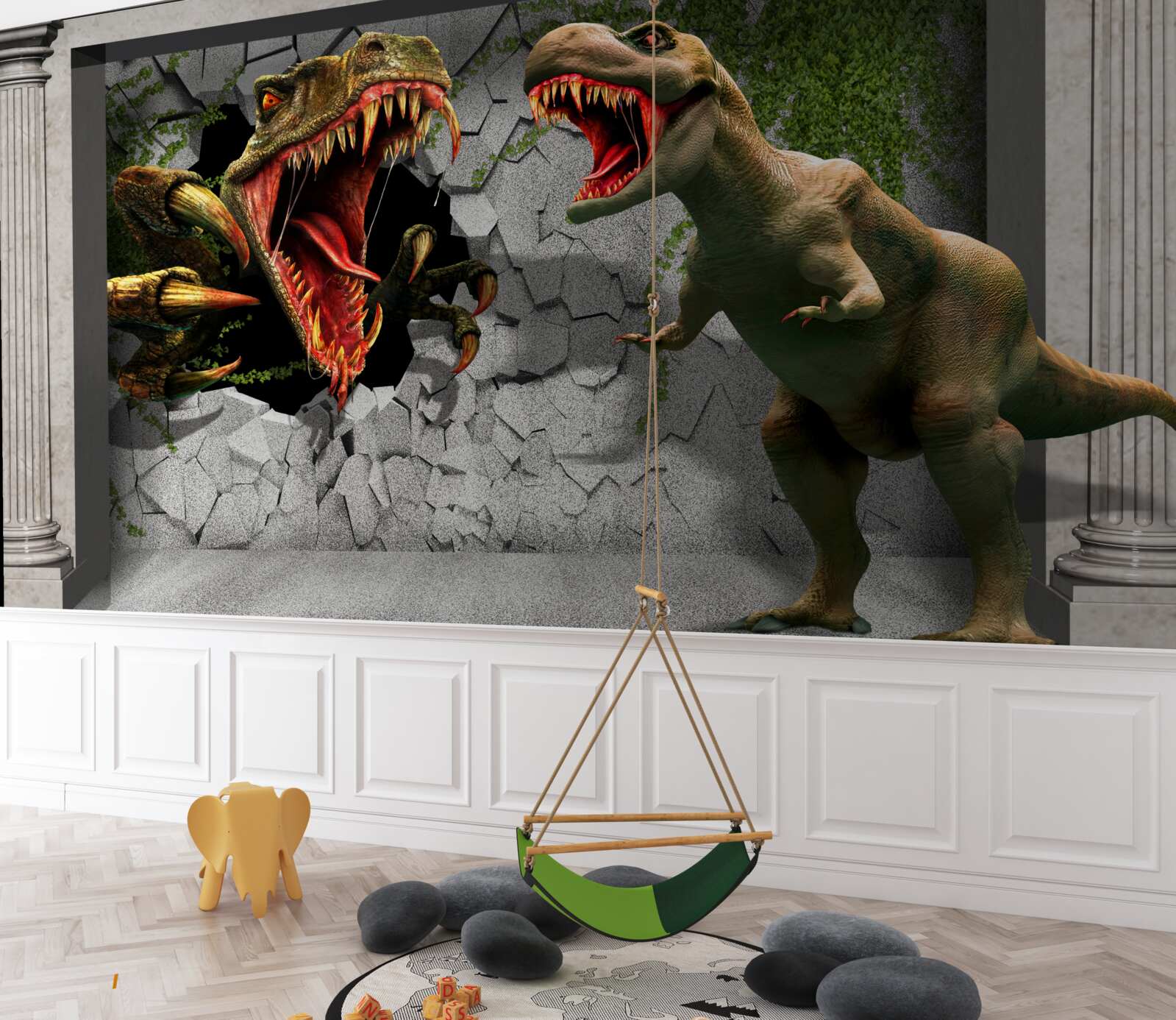 Fototapeten Dinosaurier mit aggressivem Verhalten