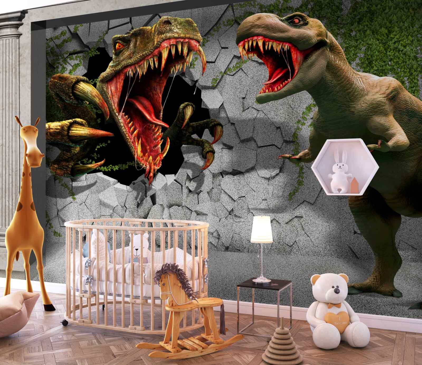 Fototapeten Dinosaurier mit aggressivem Verhalten