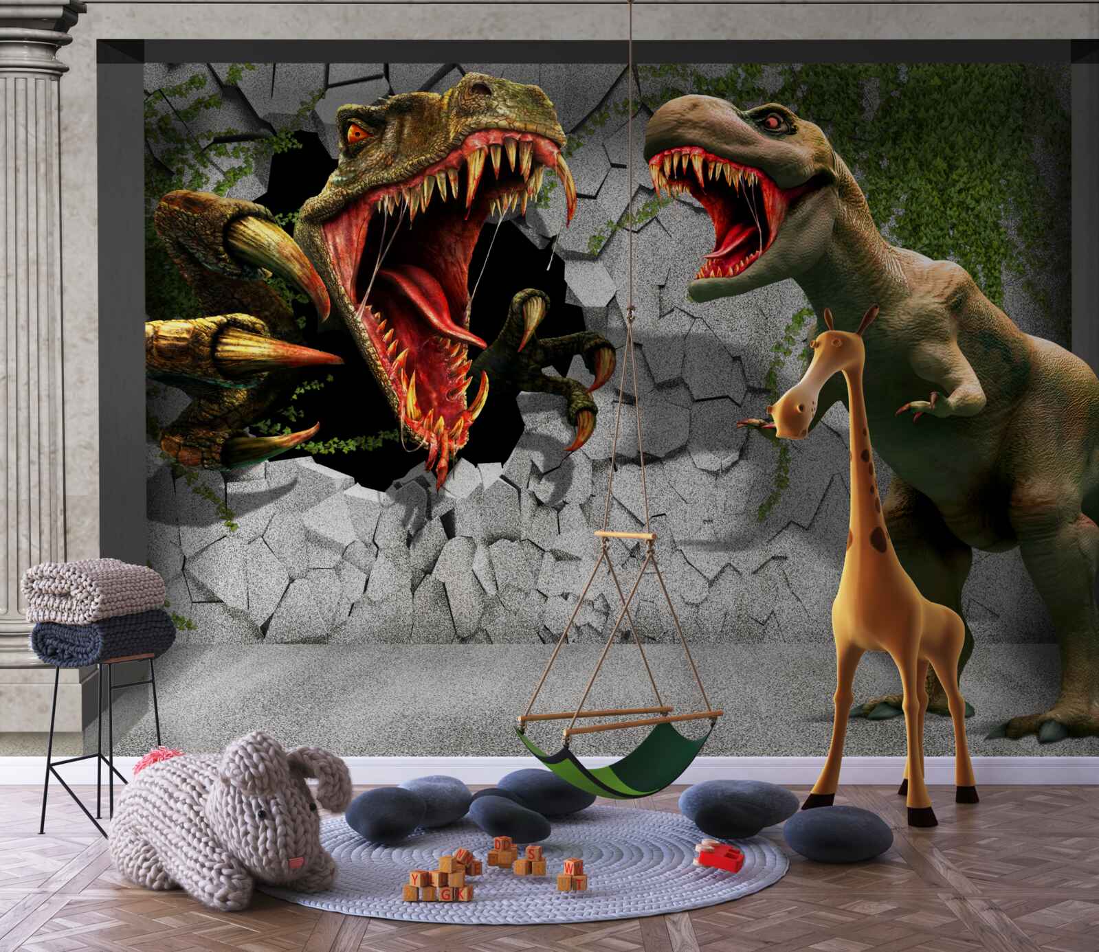 Fototapeten Dinosaurier mit aggressivem Verhalten