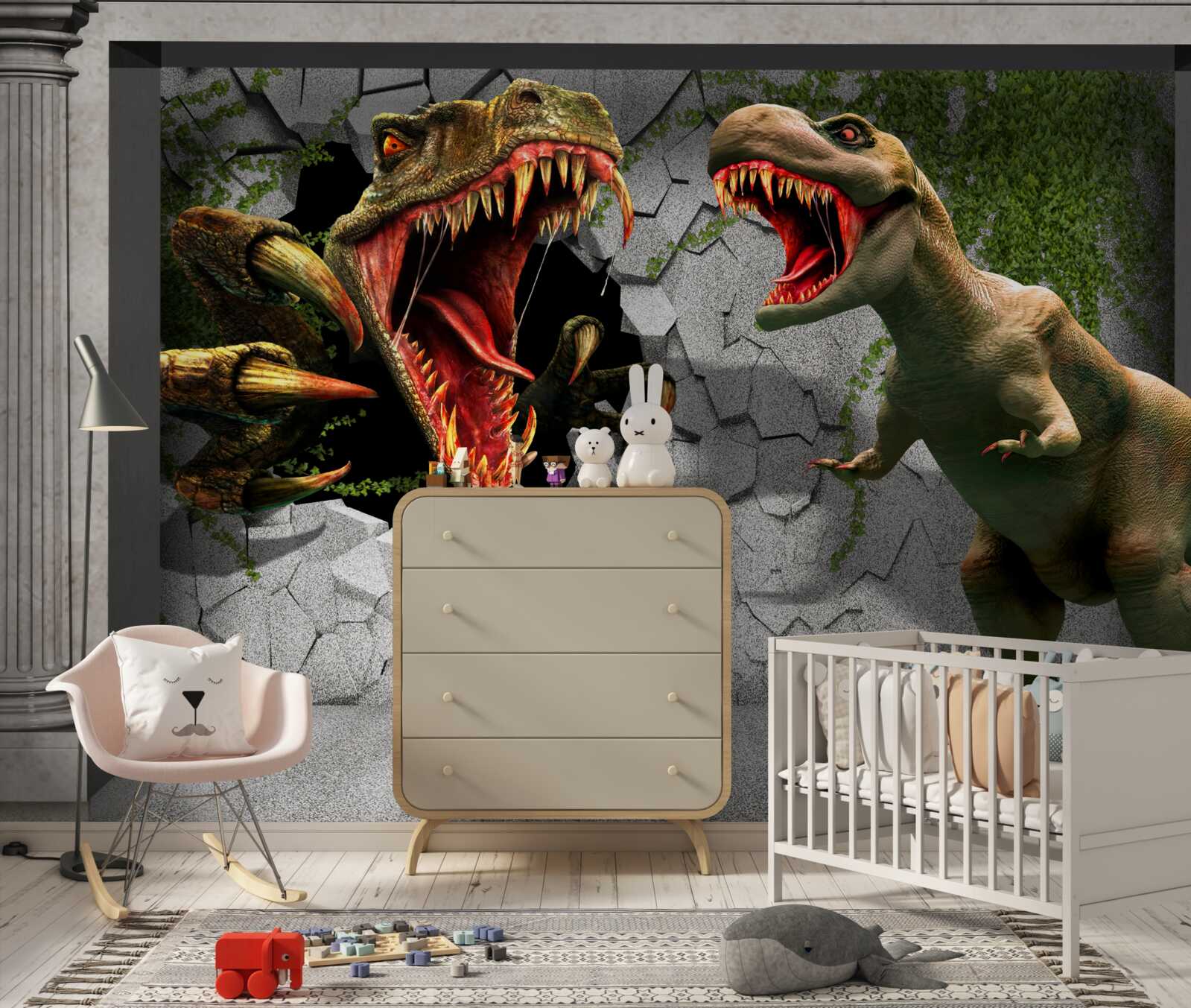 Fototapeten Dinosaurier mit aggressivem Verhalten