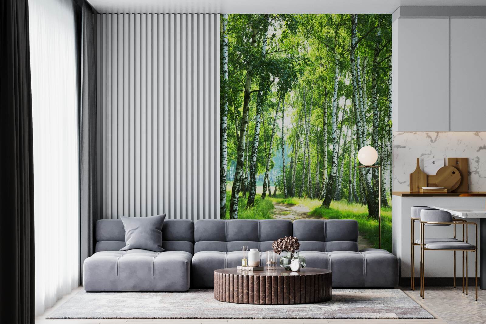 Fototapeten Birkenwald